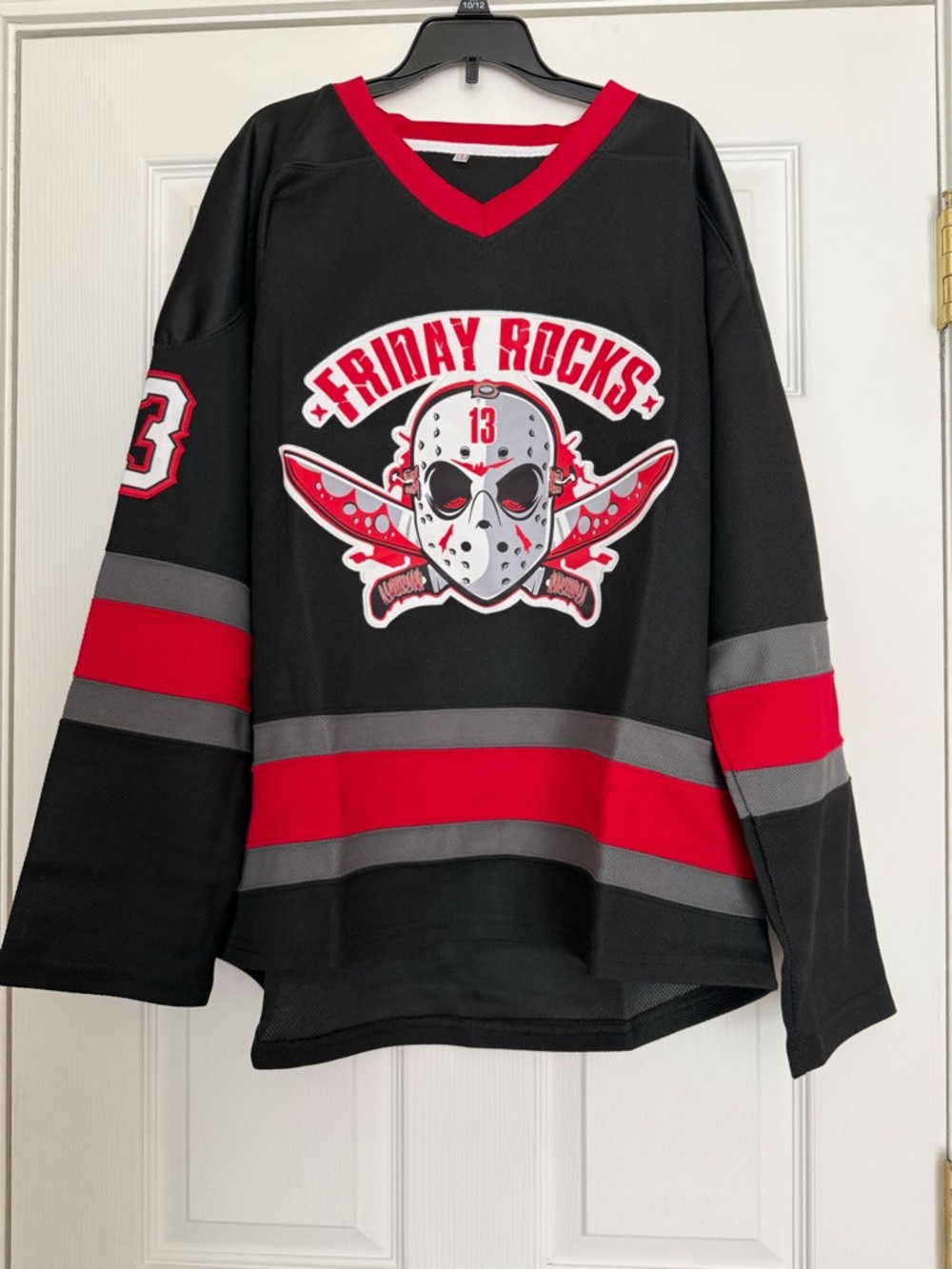 Men's Black & Red 'Friday Rocks' Jason Hockey Jersey